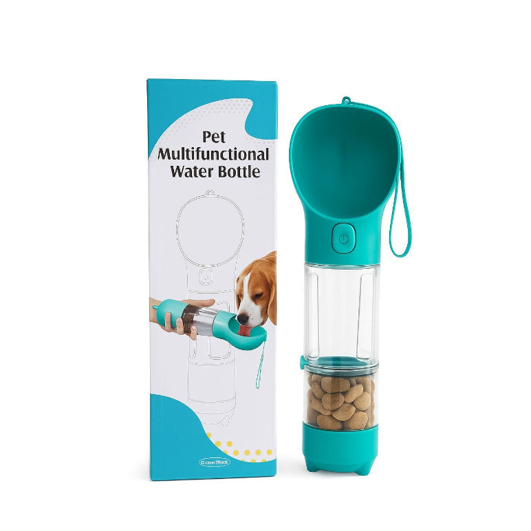 Botella de agua portátil para mascotas multifunción!